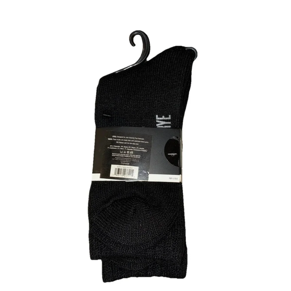 Frye Cashmere Blend Boot Socks Women's 5-10 Black Crew 8‎ Pairs NEW
